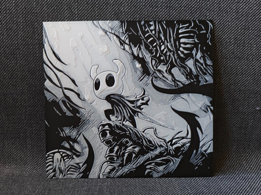 Hollow Knight Mini 3D Printed Wall Art – Textured Gaming Scene (120 mm) - 3D MinionMancer
