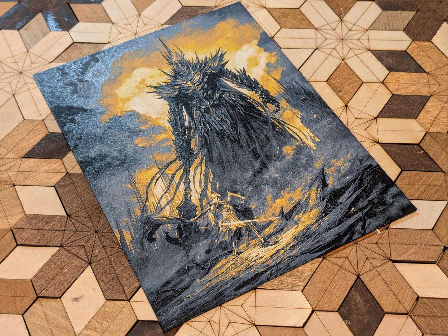 Melkor vs Fingolfin Wall Art – 3D Printed Lord of the Rings Fantasy Decor