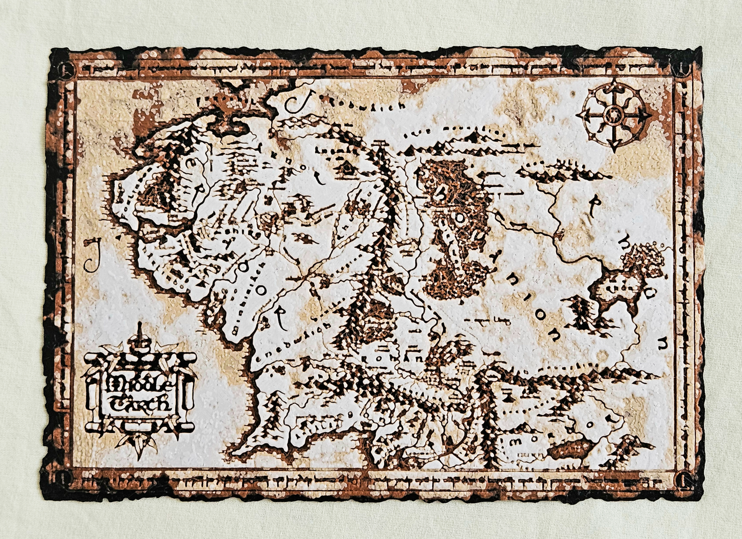 Middle Earth Map Wall Art – 3D Printed Lord of the Rings Fantasy Decor