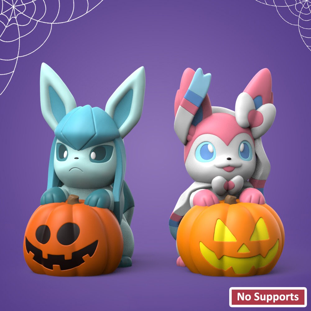 Eevee and all Eeveelution with Witch Hat | Pokemon Halloween | Pokémon all Eevee | Fan Art Pokémon Model | Figurine | Gen 1 Kanto