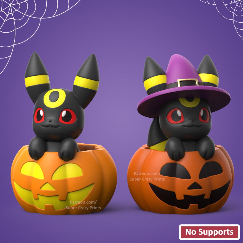 Eevee and all Eeveelution with Witch Hat | Pokemon Halloween | Pokémon all Eevee | Fan Art Pokémon Model | Figurine | Gen 1 Kanto
