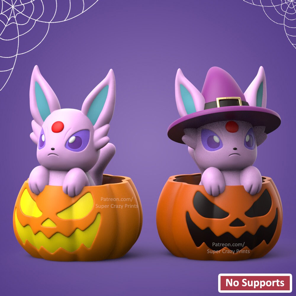 Eevee and all Eeveelution with Witch Hat | Pokemon Halloween | Pokémon all Eevee | Fan Art Pokémon Model | Figurine | Gen 1 Kanto