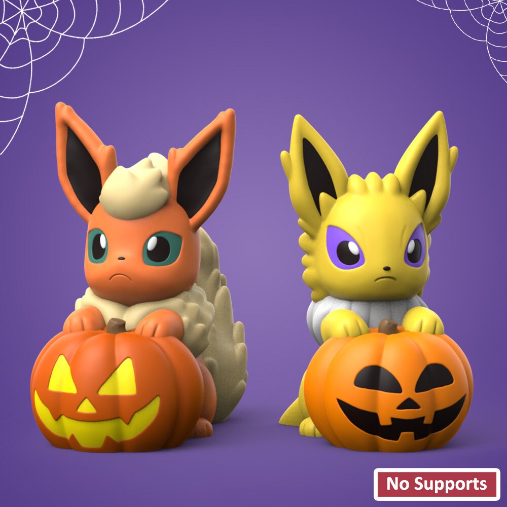 Eevee and all Eeveelution with Witch Hat | Pokemon Halloween | Pokémon all Eevee | Fan Art Pokémon Model | Figurine | Gen 1 Kanto