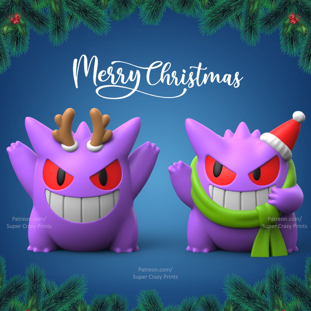 Gengar Ectoplasm Xmas Holidays Winter Season | Christmas Pokemon Chibi | Pokémon starter