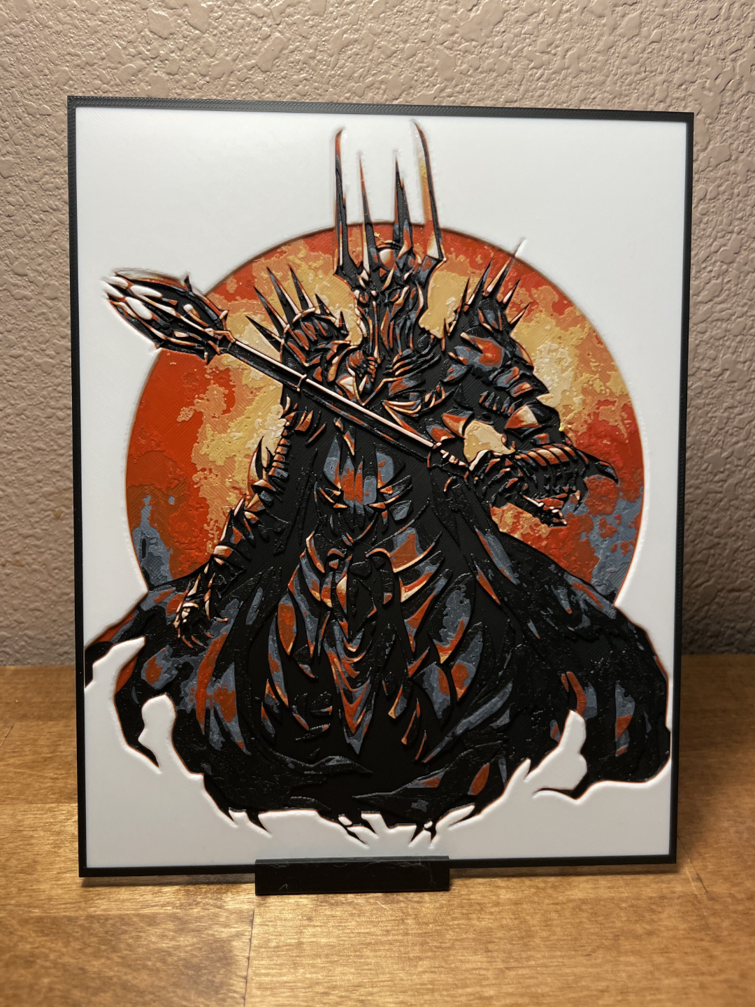 Sauron's Red Sun Wall Art – 3D Printed Lord of the Rings Fantasy Decor