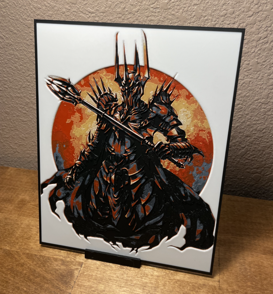 Sauron's Red Sun Wall Art – 3D Printed Lord of the Rings Fantasy Decor
