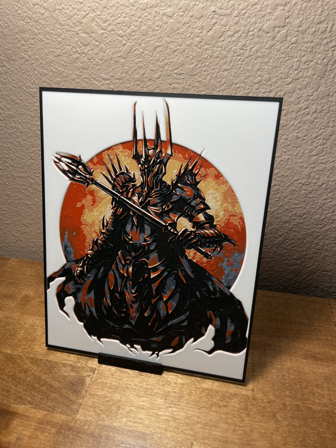 Sauron's Red Sun Wall Art – 3D Printed Lord of the Rings Fantasy Decor