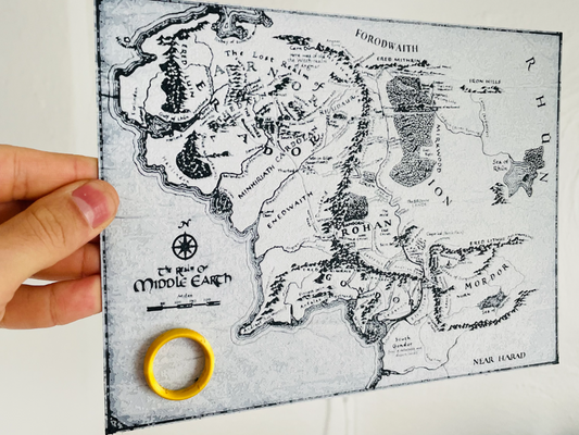 Middle Earth Map Ring Wall Art – 3D Printed Lord of the Rings Fantasy Decor