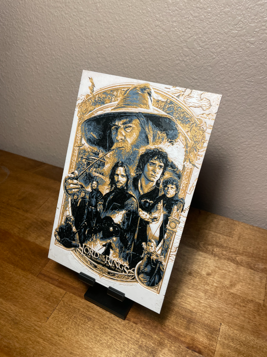 Fellowship Movie Poster Wall Art – 3D Printed Lord of the Rings Fantasy Decor