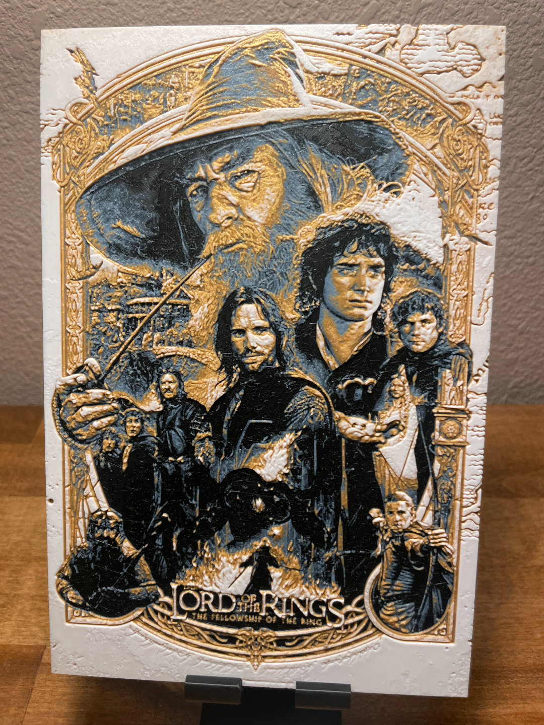 Fellowship Movie Poster Wall Art – 3D Printed Lord of the Rings Fantasy Decor