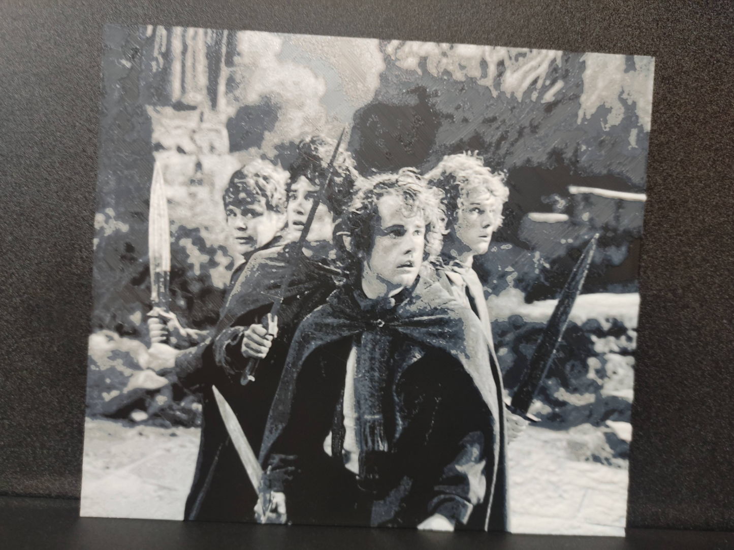 Brave Four Hobbits Wall Art – 3D Printed Lord of the Rings Fantasy Decor