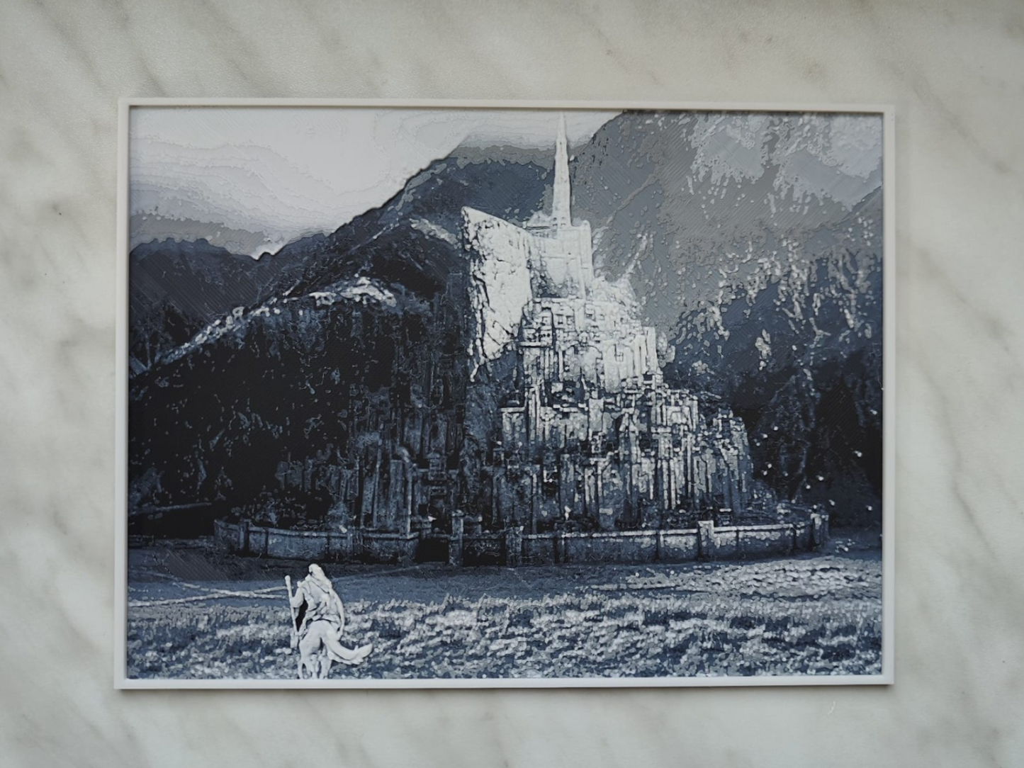 Gandalf The White Minas Tirith Wall Art – 3D Printed Lord of the Rings Fantasy Decor