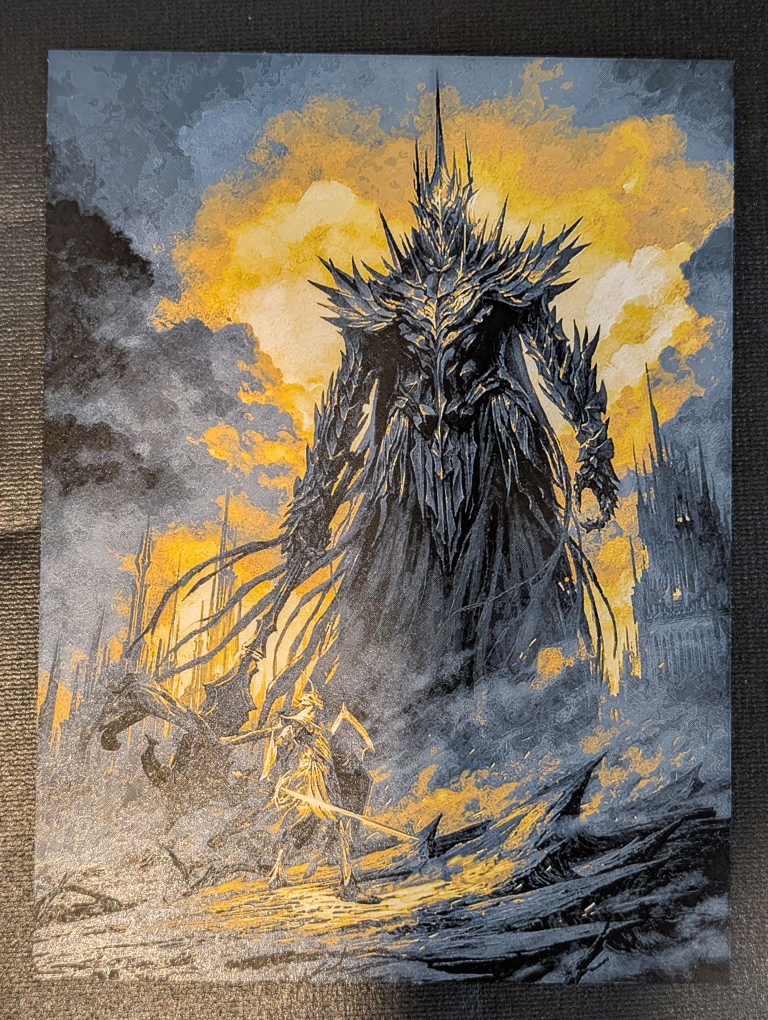 Melkor vs Fingolfin Wall Art – 3D Printed Lord of the Rings Fantasy Decor