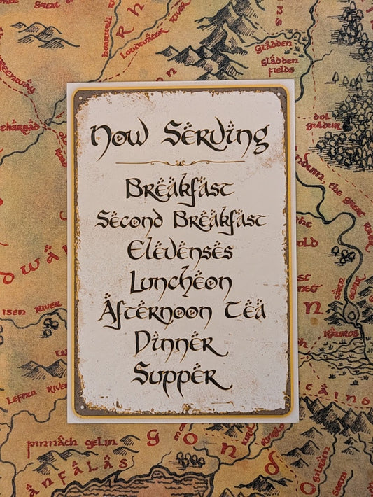 Pippin's list of meals Wall Art – 3D Printed Lord of the Rings Fantasy Decor