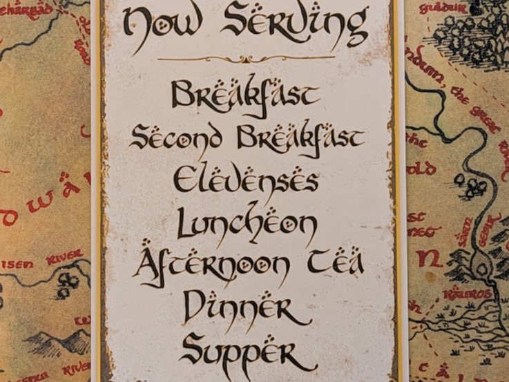 Pippin's list of meals Wall Art – 3D Printed Lord of the Rings Fantasy Decor