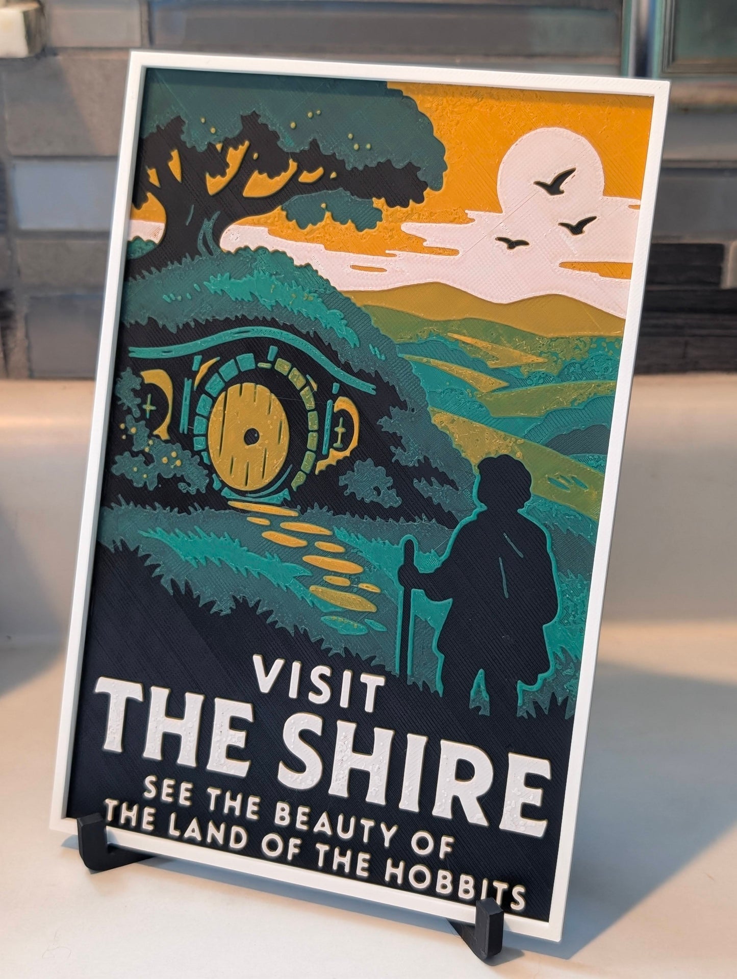 Shire Vintage Travel Postcard Wall Art – 3D Printed Lord of the Rings Fantasy Decor (Copy)
