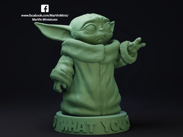 GRAY  s| Grogu The Child Baby Yoda* | Fan Art| Painted version available| collector's item| MarVin Miniatures - 3D MinionMancer