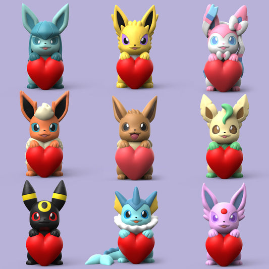a bunch of different types of pokemon figurines