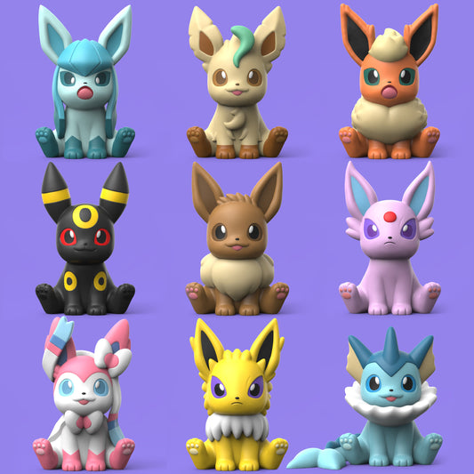 a bunch of different types of pokemon figurines